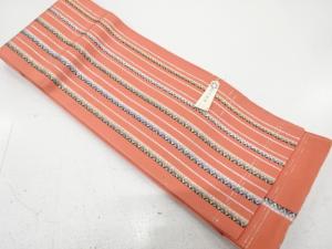 アンティーク　金銀糸　縞模様織り出し半幅帯（着用可）